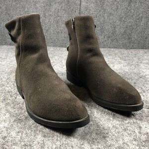 Cougar Boots Womens Size 7 Brown Suede Ankle Zip Waterproof Lug Sole YAZ09